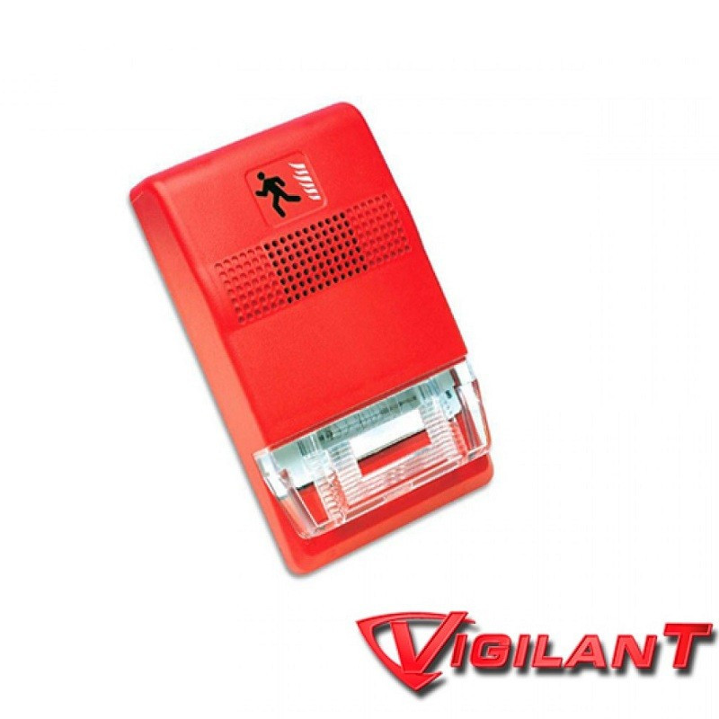 Sirena con Luz Estroboscópica Vigilant para Sistemas de Detección y Alarma Contra Incendios