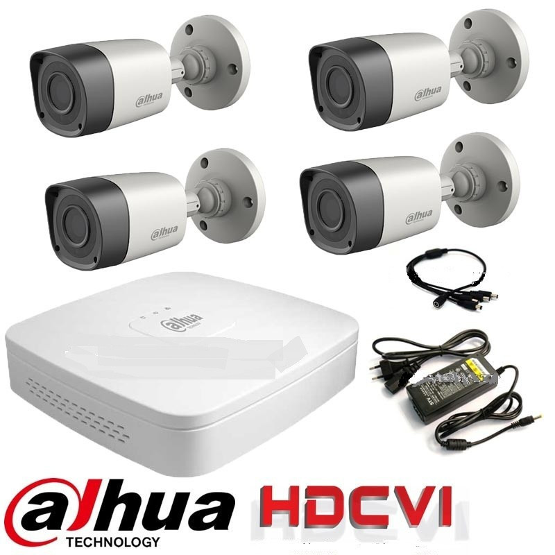 Kit de Videovigilancia Dahua HDCVI de 4 Cámaras Bullet con Grabador XVR y Accesorios